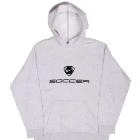 VINTAGE NIKE SOCCER GREY HOODIE SWEATSHIRT 2000S XL YOUTH (18/20)