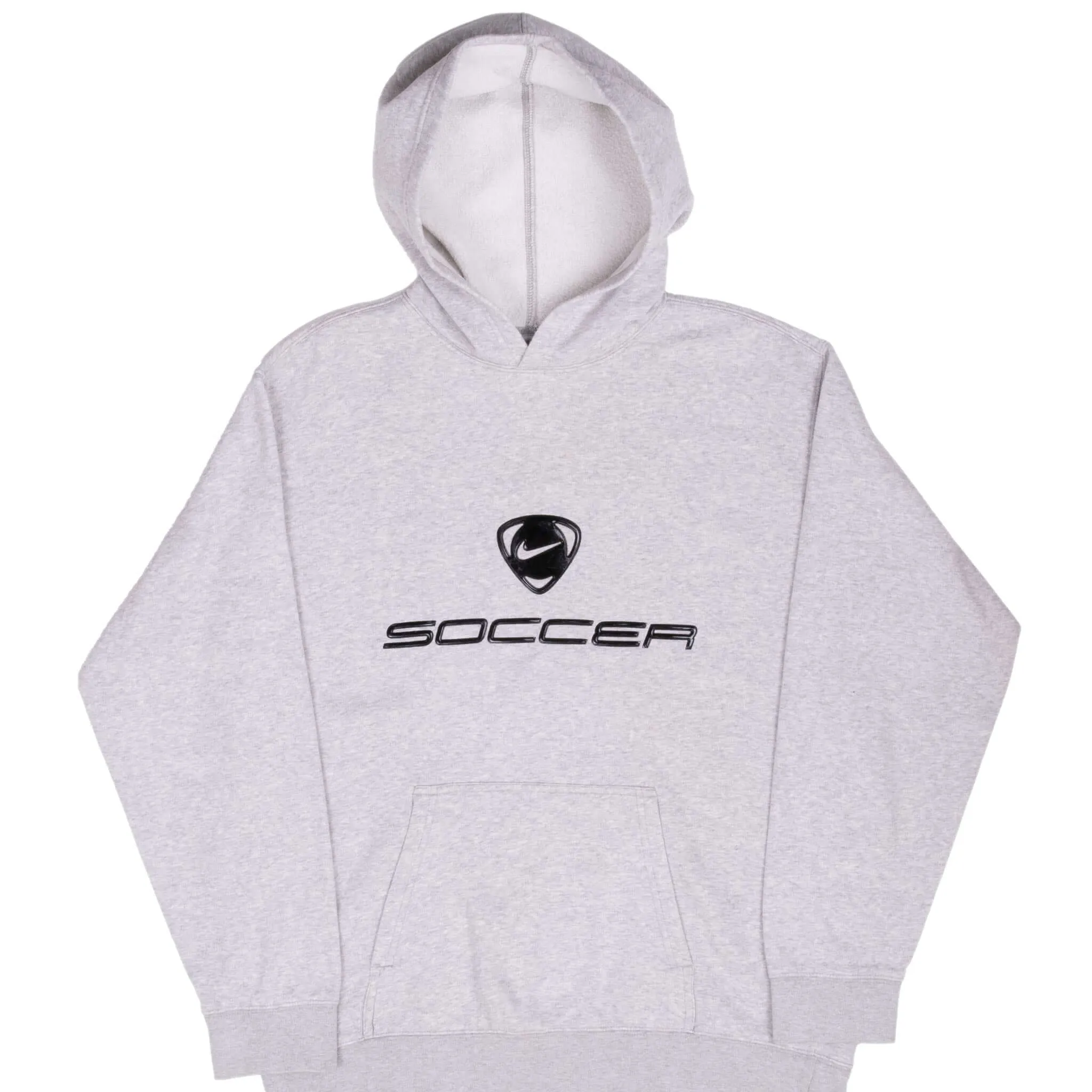 VINTAGE NIKE SOCCER GREY HOODIE SWEATSHIRT 2000S XL YOUTH (18/20)