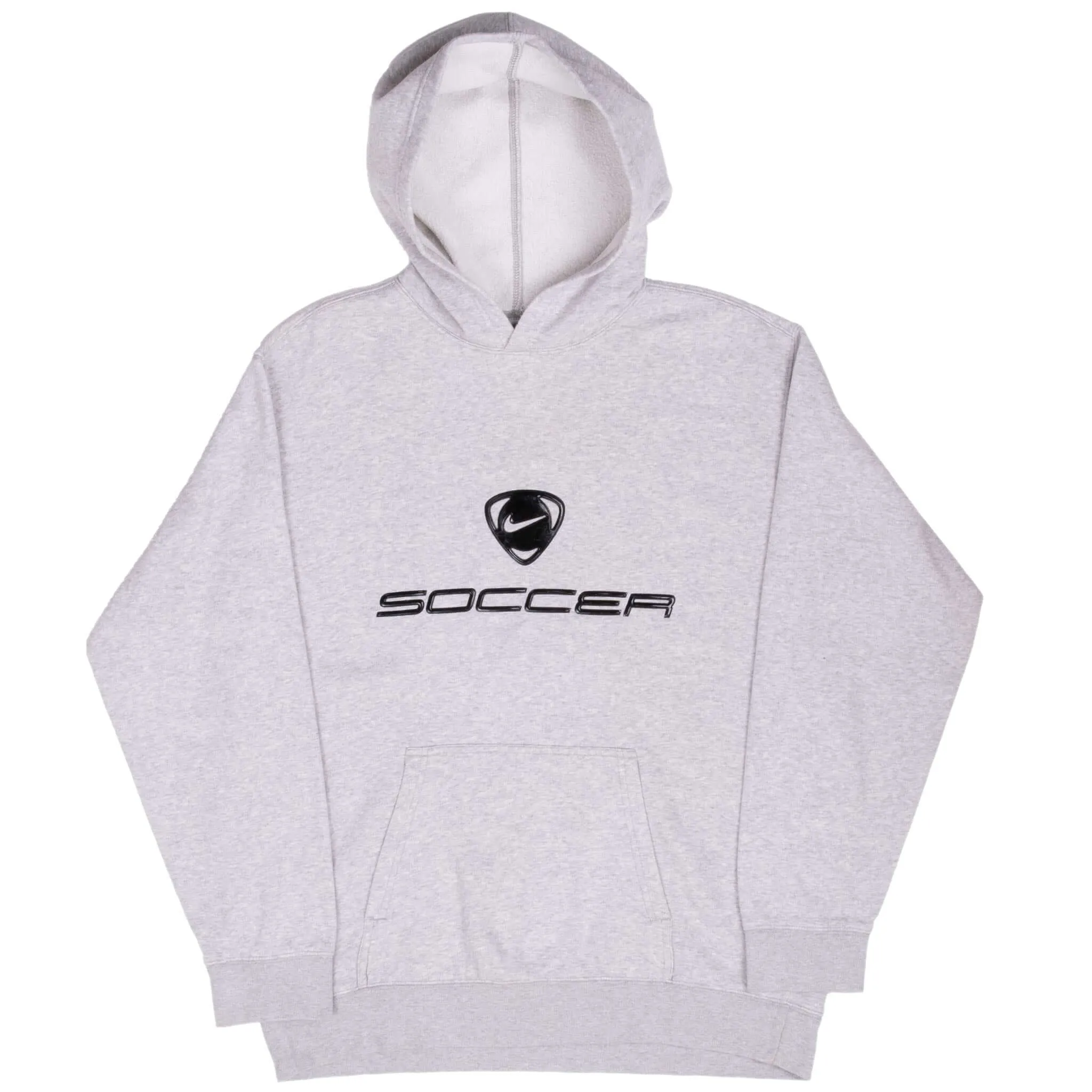 VINTAGE NIKE SOCCER GREY HOODIE SWEATSHIRT 2000S XL YOUTH (18/20)