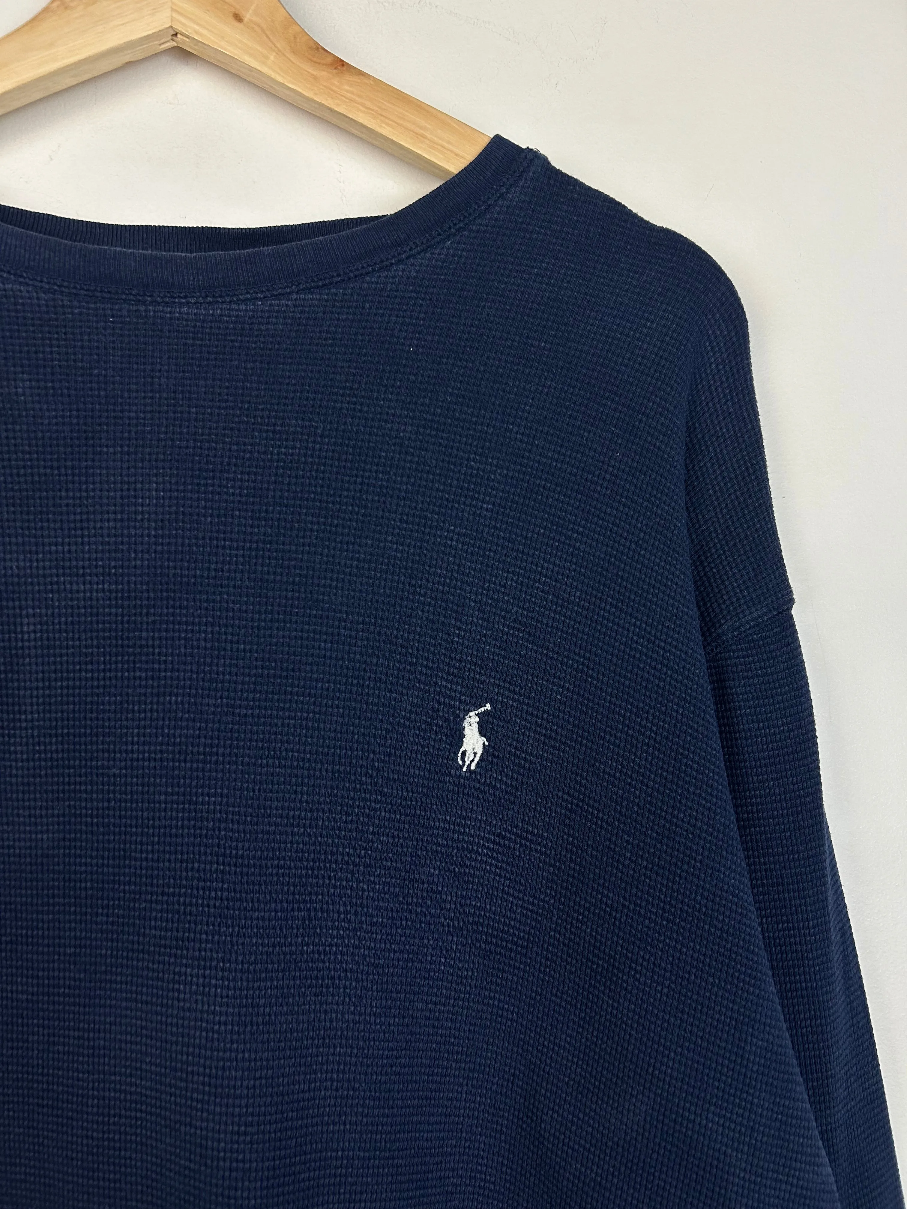 Vintage Y2K Polo Ralph Lauren Navy Thermal Long Sleeve
