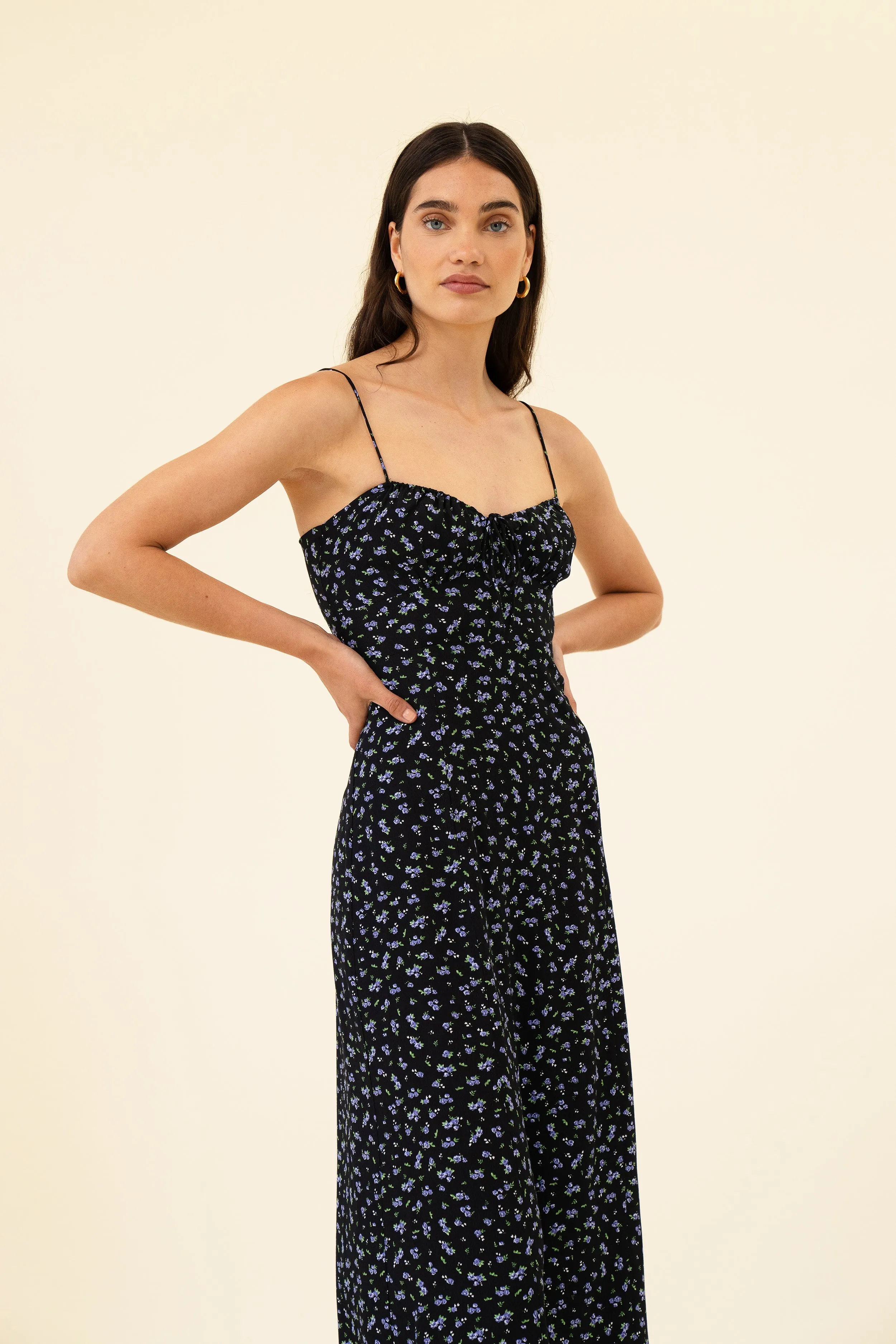 VIOLET DRESS - BLACK & LILAC FLEUR