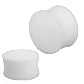 White Color Solid Hard Silicone Double Flare Plug | Gauges