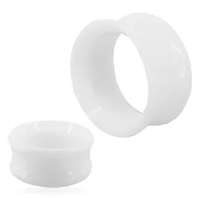 White Color Tunnel  Acrylic Double Flare Plugs | Gauges