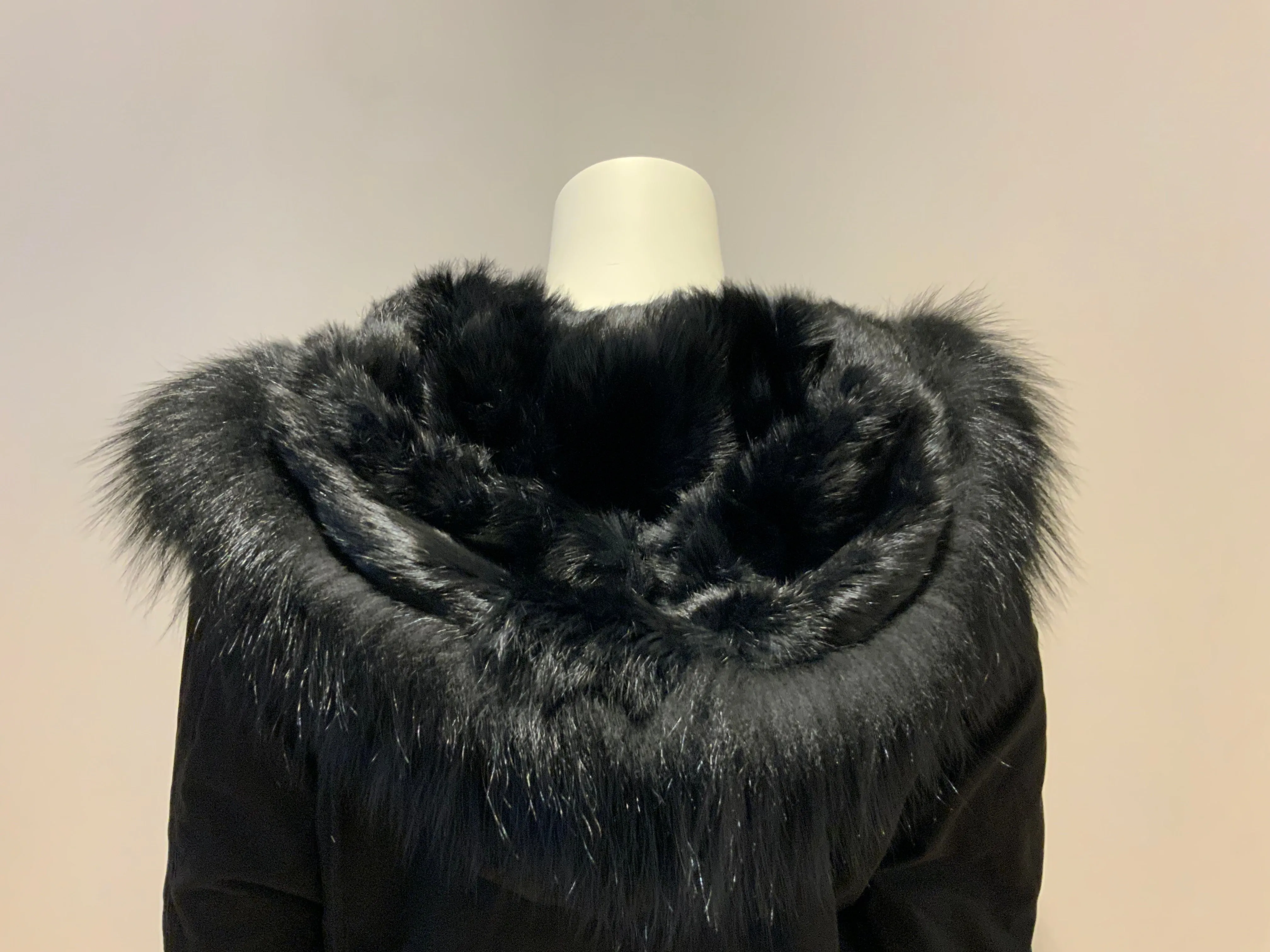 Witty Knitters Collections Rabbit Raccoon Natural Fur Parka Jacket Coat Size XS ladies