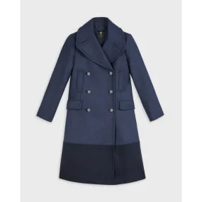 Women Wmo-Hayylii-Long Pea Coat With Oversized Collar - Dk-Navy