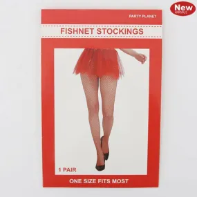 Womens Red Fishnet Tights
