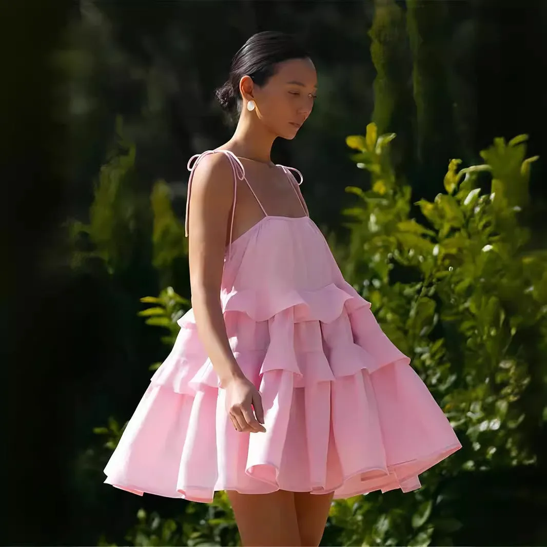 Women's Summer Layered Ruffle Mini Dress