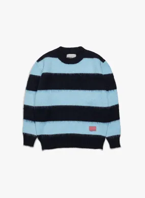 Wool/Mohair Striped Knit - Sky