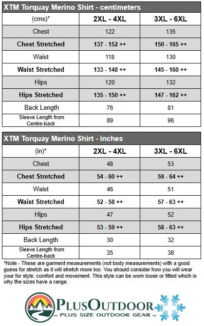 XTM Torquay Merino Wool Unisex T-Shirt Grey Size 2XL - 6XL