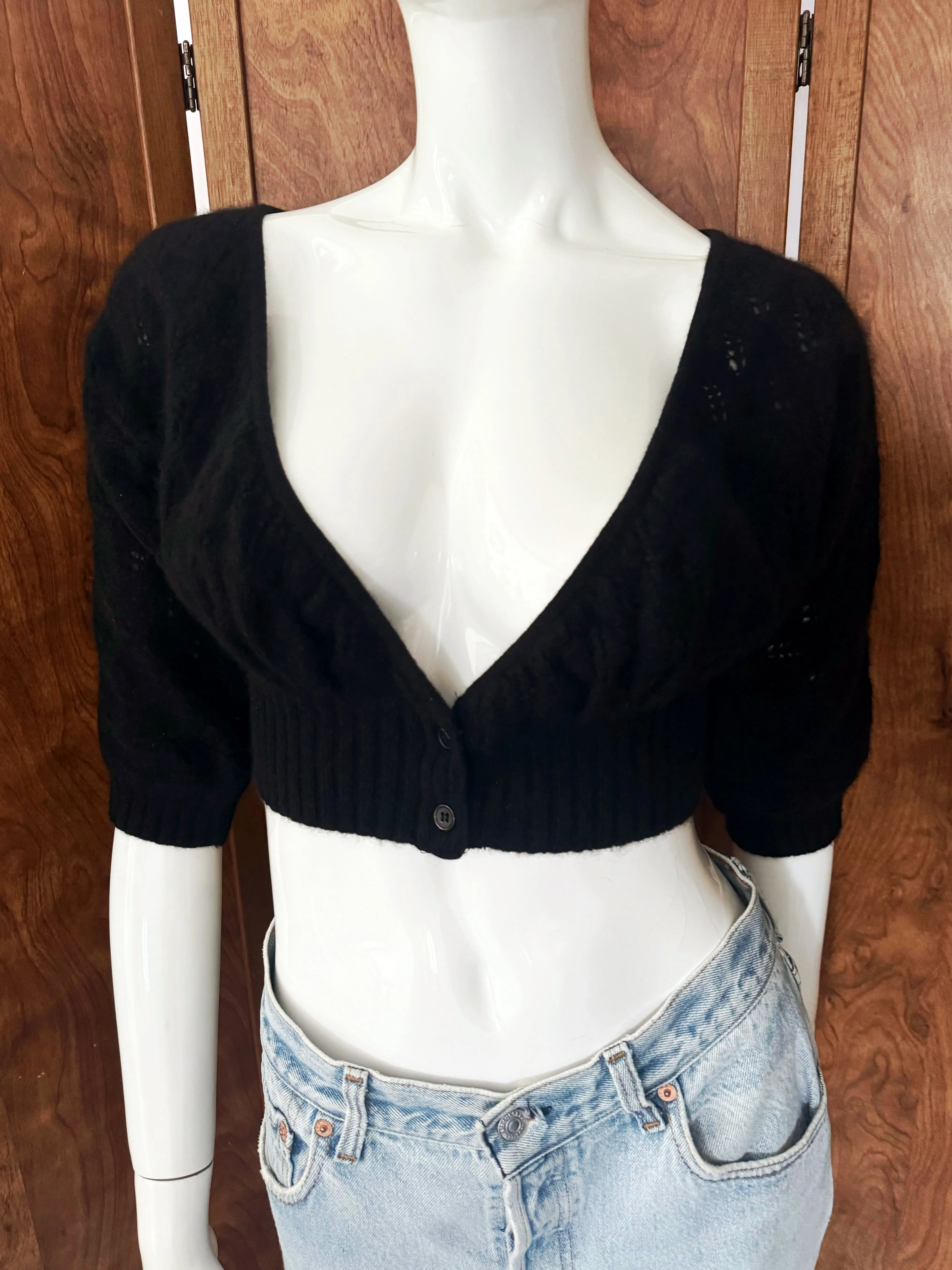 Y2K Vintage Cashmere Crop Top Sweater