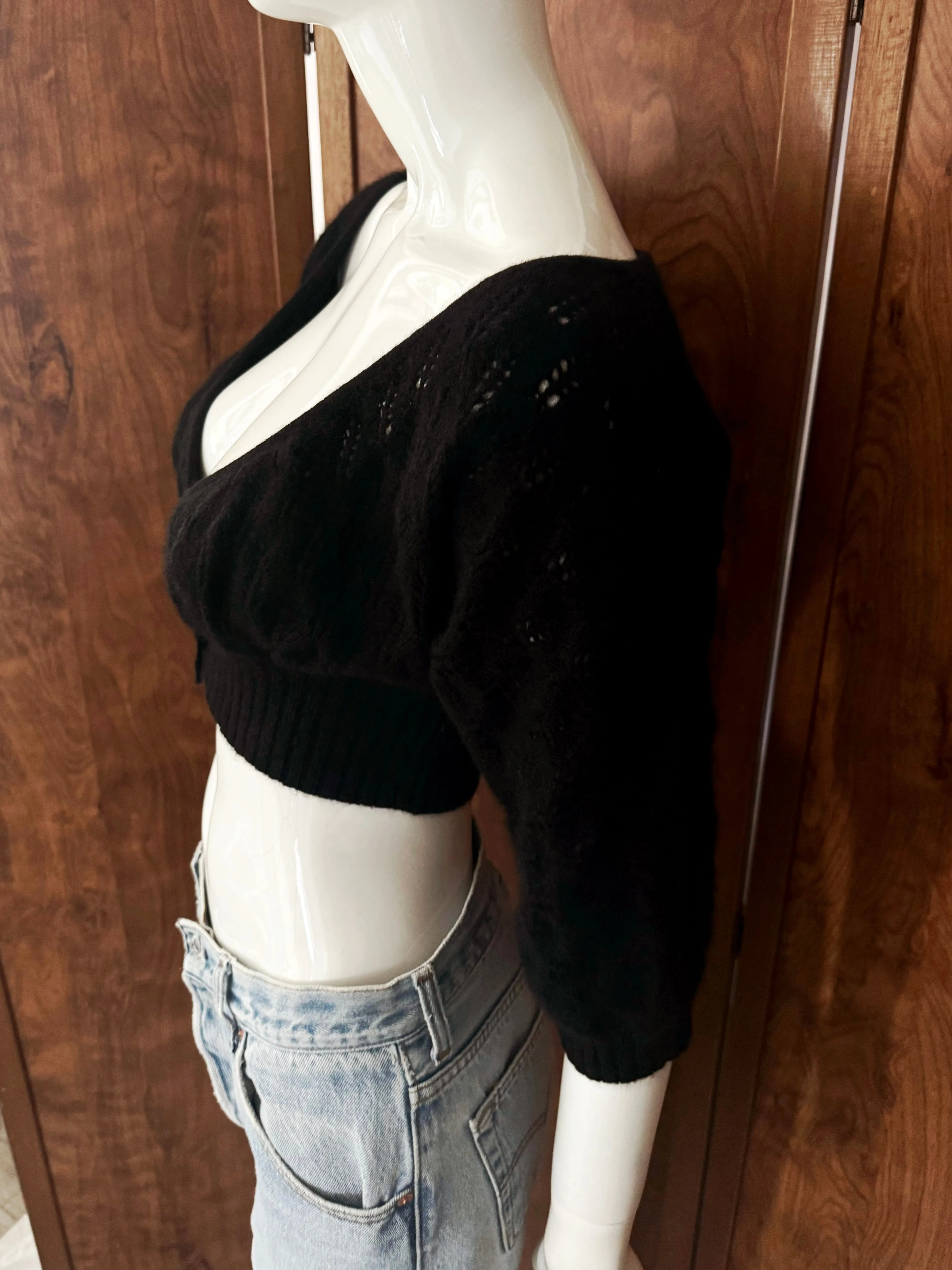Y2K Vintage Cashmere Crop Top Sweater