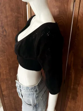 Y2K Vintage Cashmere Crop Top Sweater