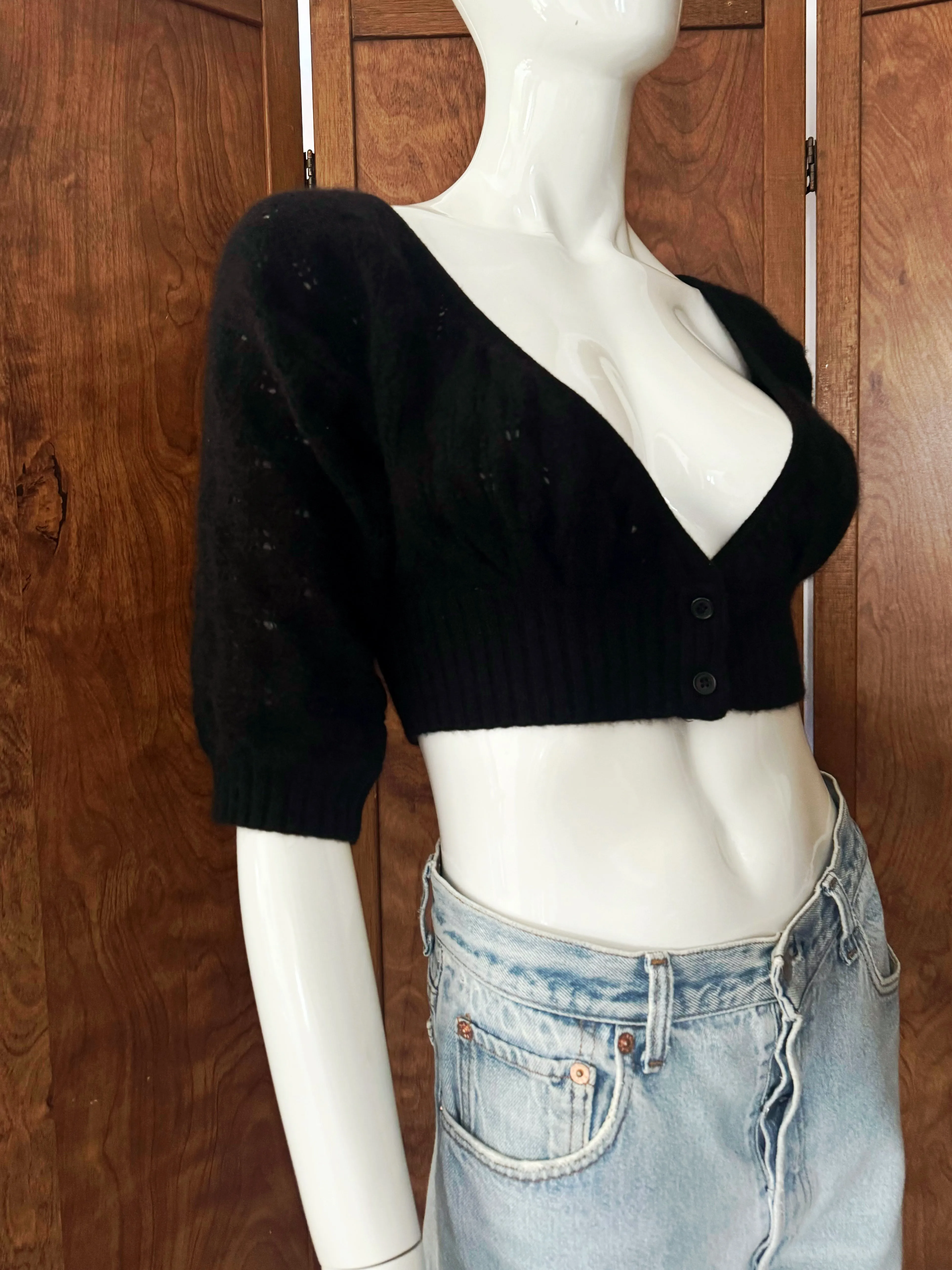 Y2K Vintage Cashmere Crop Top Sweater