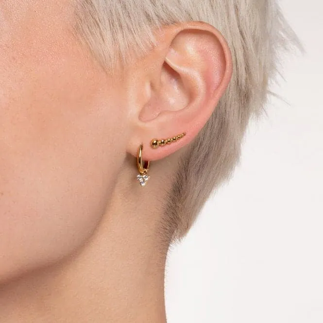 Yellow Gold Hoop Single Earring 15mm CR661-413-39