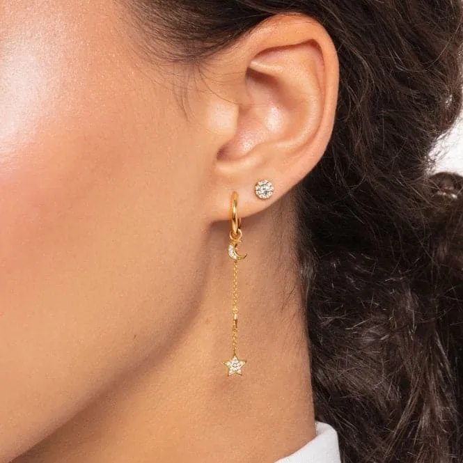 Yellow Gold Mini Hoop Single Earring 12mm CR660-413-39