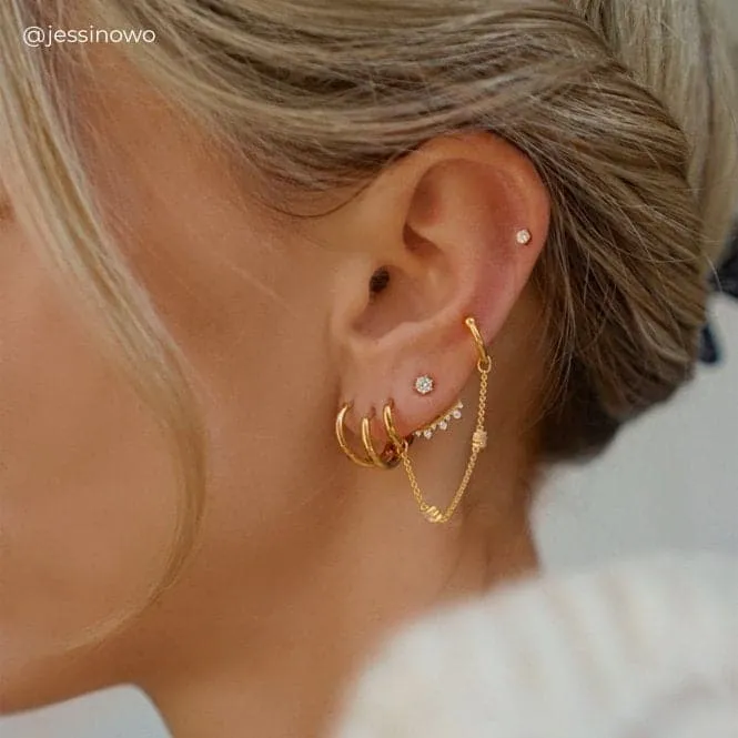 Yellow Gold Mini Hoop Single Earring 12mm CR660-413-39