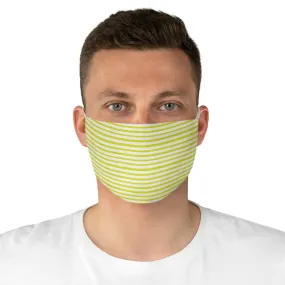Yellow Horizontally Striped Face Mask, Designer Modern Fabric Face Mask-Made in USA