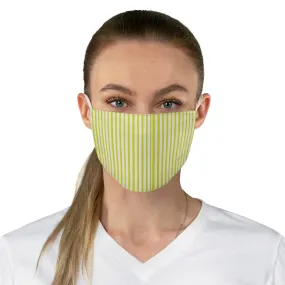 Yellow Striped Face Mask, Designer Vertically Stripes Modern Fabric Face Mask-Made in USA