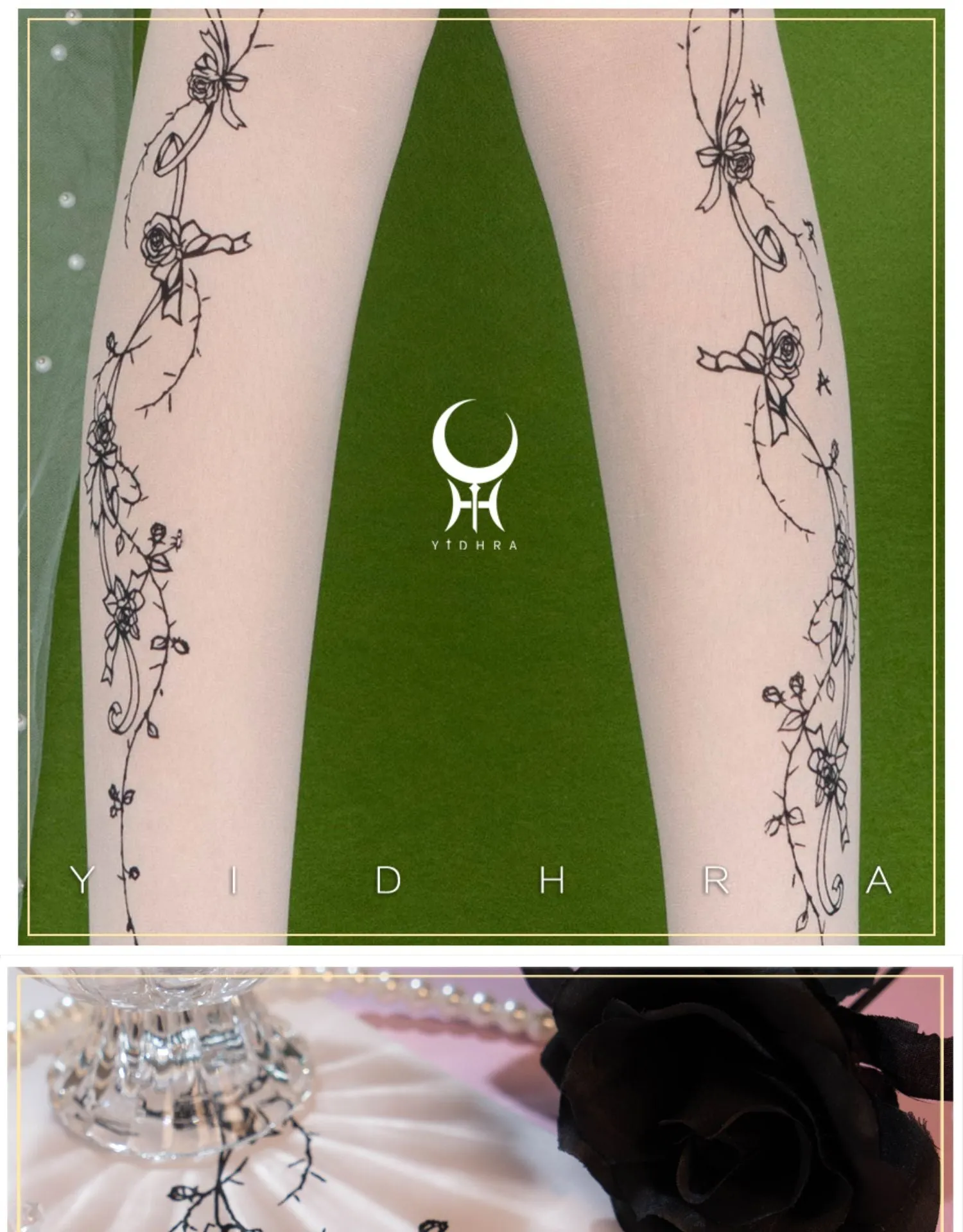 Yidhra~Whisper Rose~Summer 20D velvet Lolita Tights