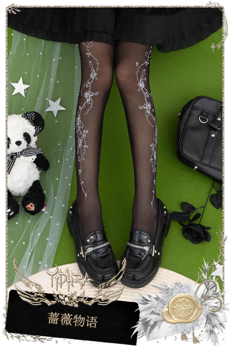 Yidhra~Whisper Rose~Summer 20D velvet Lolita Tights