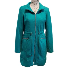 ZAFINA teal 50% wool coat, size 10